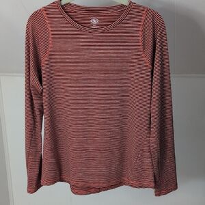 Athletic Works Orange and Black Striped Top
